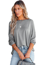 Load image into Gallery viewer, Grey Casual Loose Fit Batwing Sleeve Top