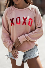 Load image into Gallery viewer, Xoxo Glitter Letter Print Graphic Sweatshirt