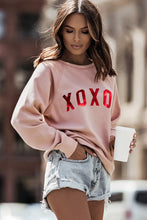 Load image into Gallery viewer, Xoxo Glitter Letter Print Graphic Sweatshirt
