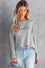 Load image into Gallery viewer, Grey Casual Loose Fit Batwing Sleeve Top