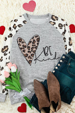 Load image into Gallery viewer, Grey Raglan Sleeve Cheetah Print Sleeve Long Sleeve Shirt