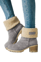 Load image into Gallery viewer, Grey Winter Fleece Lined Boots