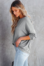 Load image into Gallery viewer, Grey Casual Loose Fit Batwing Sleeve Top