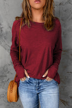 Load image into Gallery viewer, Solid Casual Thumbhole Long Sleeve Top
