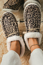 Load image into Gallery viewer, Cheetah Pattern Lace Up Casual Flat Plush Boots