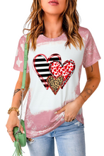 Load image into Gallery viewer, Love Always Heart Leopard Bleached Graphic T Shirt