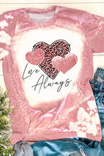 Load image into Gallery viewer, Love Always Heart Leopard Bleached Graphic T Shirt