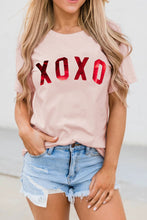Load image into Gallery viewer, Xoxo Glitter Letter Print Graphic Tee