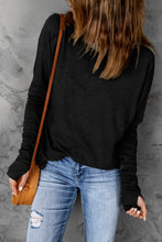 Load image into Gallery viewer, Solid Casual Thumbhole Long Sleeve Top
