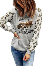 Load image into Gallery viewer, Grey Raglan Sleeve Cheetah Print Sleeve Long Sleeve Shirt