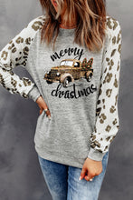 Load image into Gallery viewer, Grey Raglan Sleeve Cheetah Print Sleeve Long Sleeve Shirt