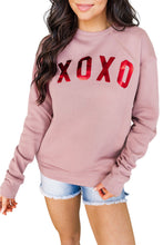 Load image into Gallery viewer, Xoxo Glitter Letter Print Graphic Sweatshirt