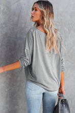 Load image into Gallery viewer, Grey Casual Loose Fit Batwing Sleeve Top