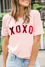 Load image into Gallery viewer, Xoxo Glitter Letter Print Graphic Tee