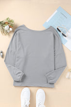 Load image into Gallery viewer, Grey Casual Loose Fit Batwing Sleeve Top