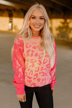 Load image into Gallery viewer, Bleached Cheetah Print Colorblock Sweatshirt