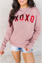 Load image into Gallery viewer, Xoxo Glitter Letter Print Graphic Sweatshirt