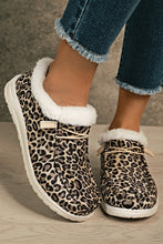 Load image into Gallery viewer, Cheetah Pattern Lace Up Casual Flat Plush Boots