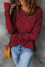 Load image into Gallery viewer, Solid Casual Thumbhole Long Sleeve Top