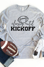 Load image into Gallery viewer, Grey Kickoff Rugby Letter Print Casual Graphic Top