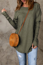 Load image into Gallery viewer, Solid Casual Thumbhole Long Sleeve Top
