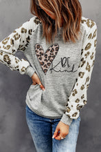 Load image into Gallery viewer, Grey Raglan Sleeve Cheetah Print Sleeve Long Sleeve Shirt