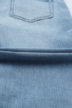 Load image into Gallery viewer, Light Blue Raw Hem Straight Leg Distressed Jeans for Women