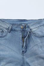Load image into Gallery viewer, Light Blue Raw Hem Straight Leg Distressed Jeans for Women
