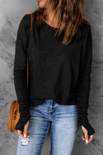 Load image into Gallery viewer, Solid Casual Thumbhole Long Sleeve Top