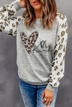 Load image into Gallery viewer, Grey Raglan Sleeve Cheetah Print Sleeve Long Sleeve Shirt