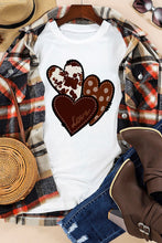 Load image into Gallery viewer, Leopard Heart Shaped Print Crew Neck Casual Graphic Tee