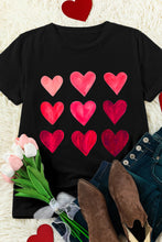 Load image into Gallery viewer, Glitter Heart Print Casual Graphic Tee
