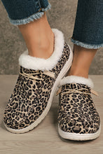 Load image into Gallery viewer, Cheetah Pattern Lace Up Casual Flat Plush Boots