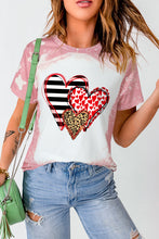 Load image into Gallery viewer, Love Always Heart Leopard Bleached Graphic T Shirt