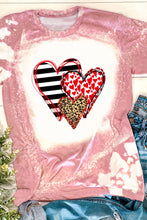 Load image into Gallery viewer, Love Always Heart Leopard Bleached Graphic T Shirt