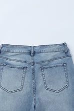 Load image into Gallery viewer, Light Blue Raw Hem Straight Leg Distressed Jeans for Women