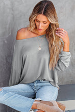 Load image into Gallery viewer, Grey Casual Loose Fit Batwing Sleeve Top