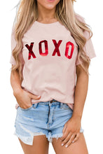 Load image into Gallery viewer, Xoxo Glitter Letter Print Graphic Tee