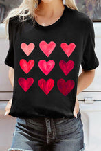 Load image into Gallery viewer, Glitter Heart Print Casual Graphic Tee