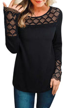 Load image into Gallery viewer, Lace Crochet Splicing Casual Cutout Long Sleeve Top