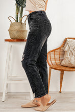 Load image into Gallery viewer, Light Blue Raw Hem Straight Leg Distressed Jeans for Women