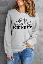 Load image into Gallery viewer, Grey Kickoff Rugby Letter Print Casual Graphic Top