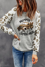 Load image into Gallery viewer, Grey Raglan Sleeve Cheetah Print Sleeve Long Sleeve Shirt