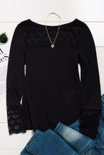 Load image into Gallery viewer, Lace Crochet Splicing Casual Cutout Long Sleeve Top