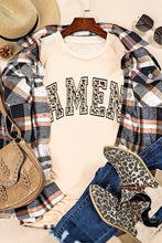 Load image into Gallery viewer, Leopard Heart Shaped Print Crew Neck Casual Graphic Tee