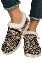 Load image into Gallery viewer, Cheetah Pattern Lace Up Casual Flat Plush Boots