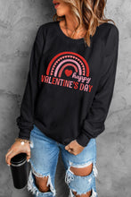 Load image into Gallery viewer, Happy Valentines Day Embroidered Graphic Sweatshirt