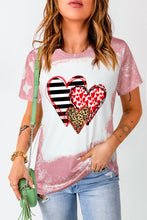 Load image into Gallery viewer, Love Always Heart Leopard Bleached Graphic T Shirt