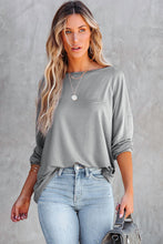 Load image into Gallery viewer, Grey Casual Loose Fit Batwing Sleeve Top