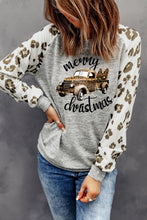 Load image into Gallery viewer, Grey Raglan Sleeve Cheetah Print Sleeve Long Sleeve Shirt